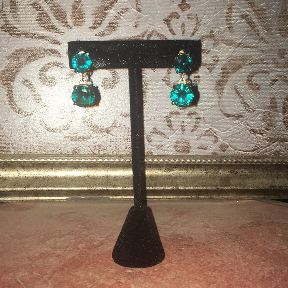 Green stone earrings